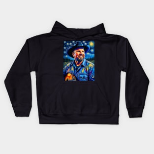 Garth Brooks in starry night Kids Hoodie